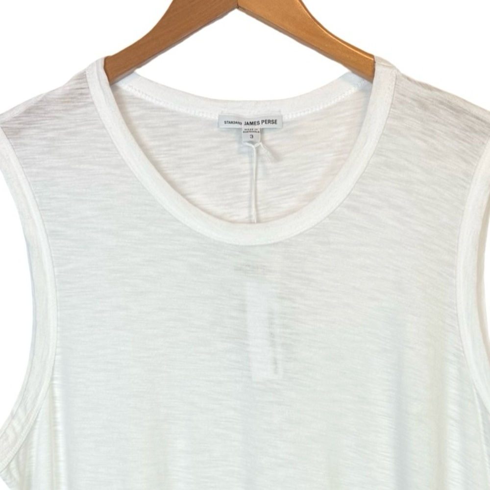 James Perse Classic White Cotton Blend Slub Tee T-Shirt NWT - Picture 4 of 10